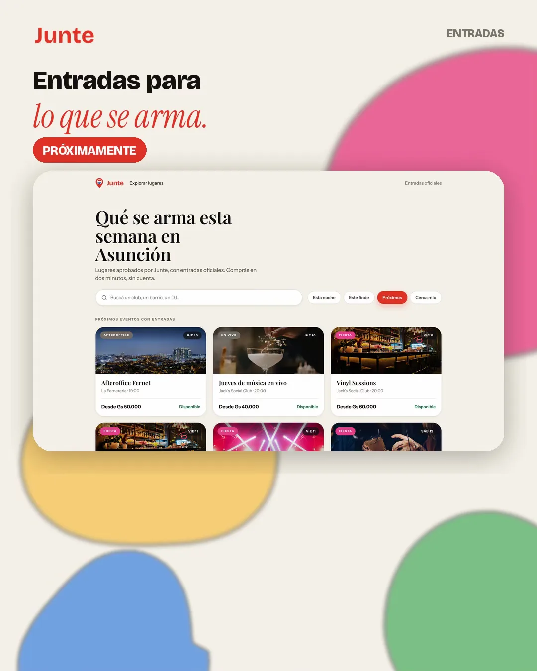 Entradas para lo que se arma. Próximamente.